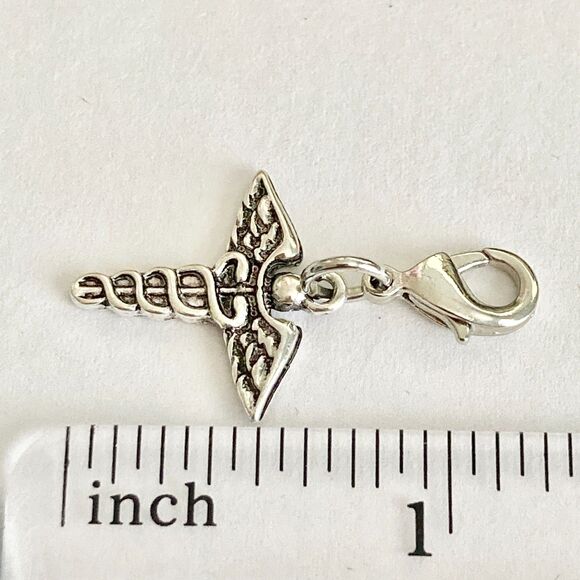 Caduceus Clip On Charm Zipper Pull Bag Purse Charm Graduation Gift RN MD DO ARNP - Picture 8 of 8
